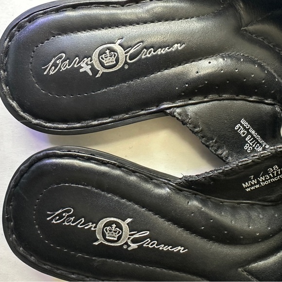 Born Crown Black Leather Thong Sandal with Bow - Picture 4 of 6